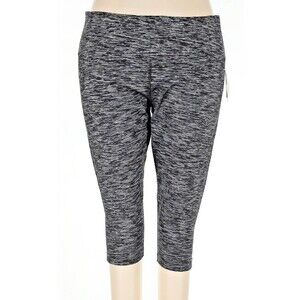 Women's 3X Tummy Control Capri Jogger Pants Black Gray Stripe BCG NWT